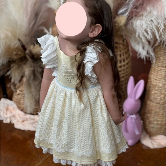 Love & Grow Clothing Co. Buttercup Yellow Tunic with Embroidered Bunny - Size 4T - Picture 5 of 11